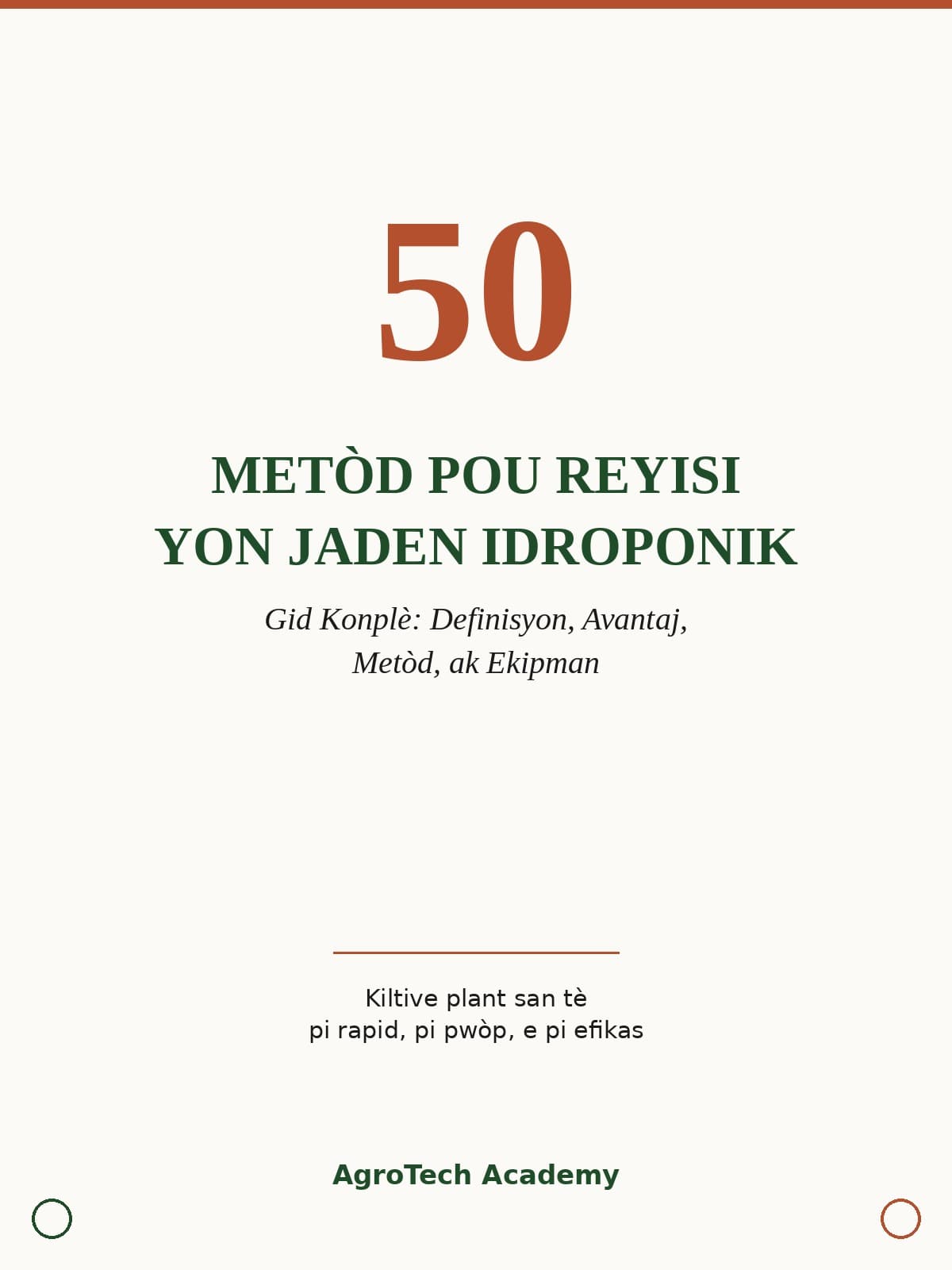 50 Metòd pou Reyisi yon Jaden Idroponik